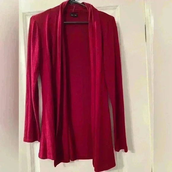 Large Deep red waterfall cardigan - Picture 3 of 4